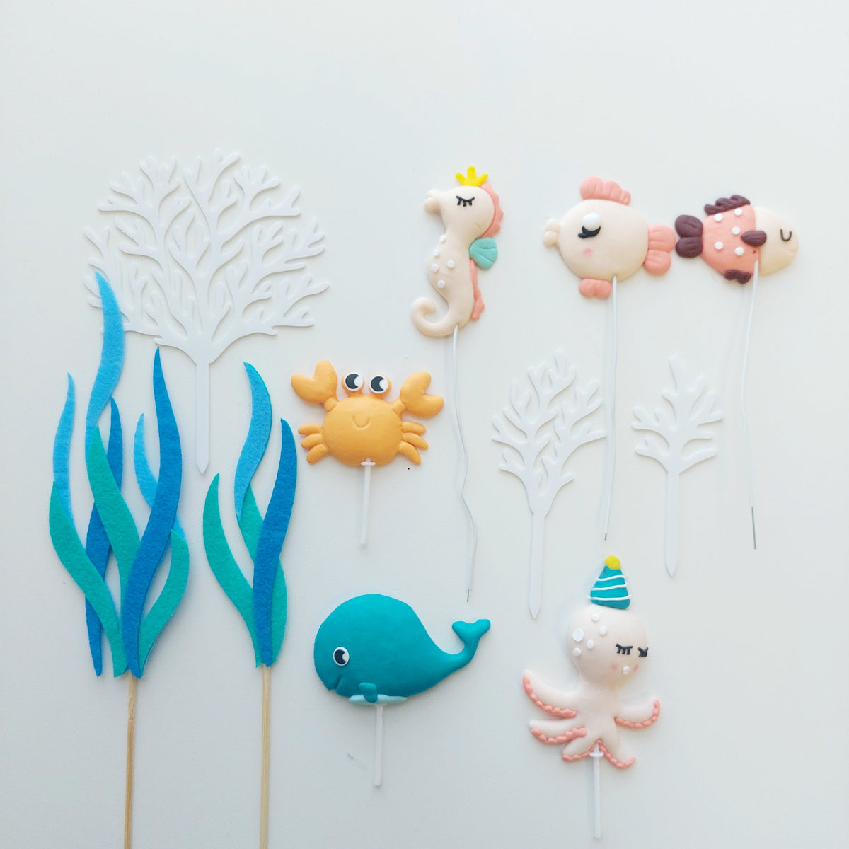 Under the sea fish coral cake topper set product photo 11