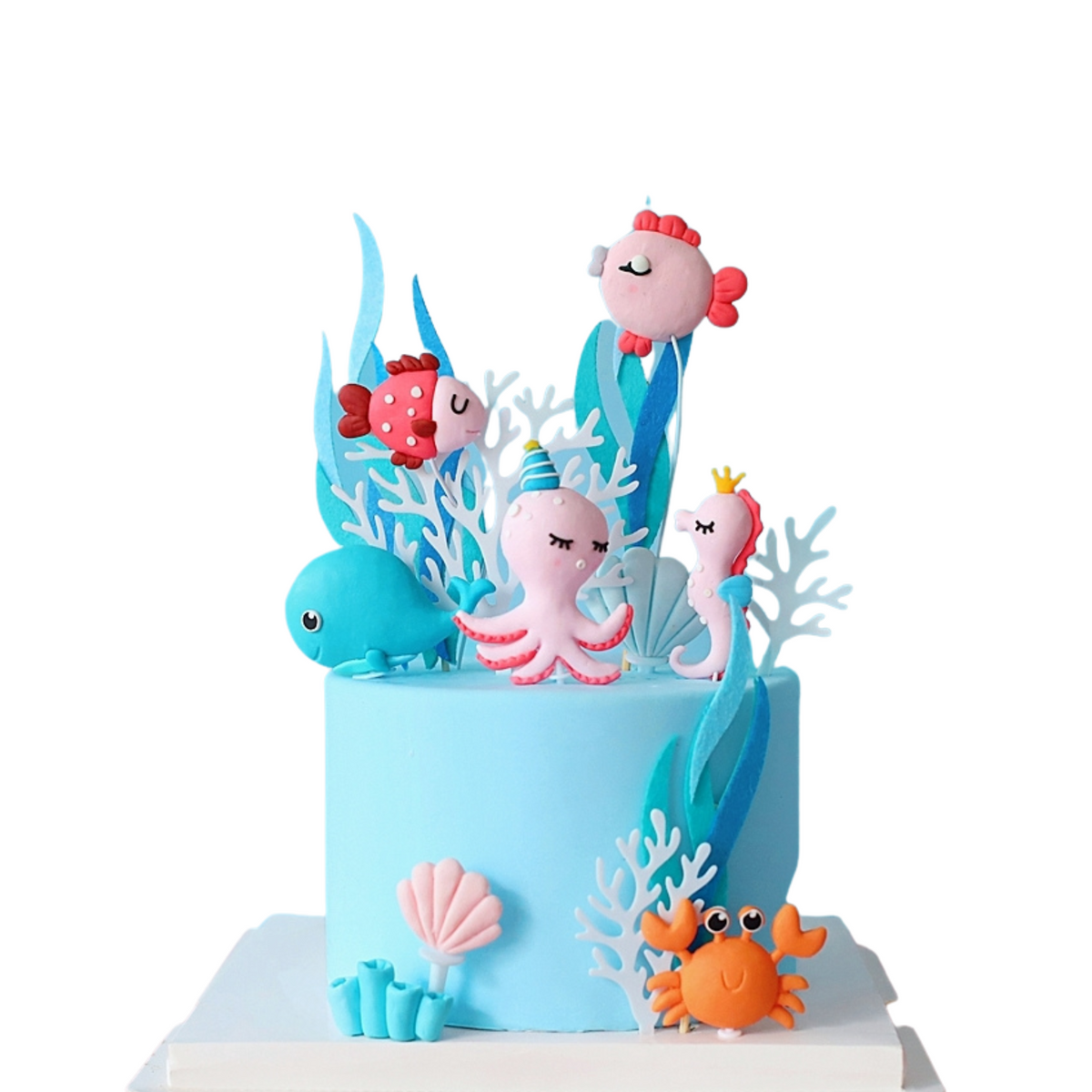 Under the sea fish coral cake topper set product photo
