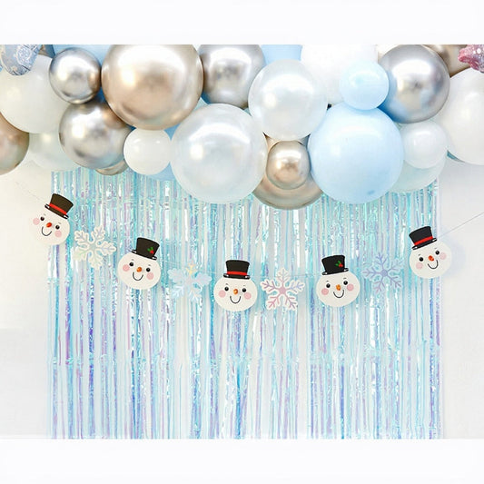 Snowman and snowflakes bunting banner product photo