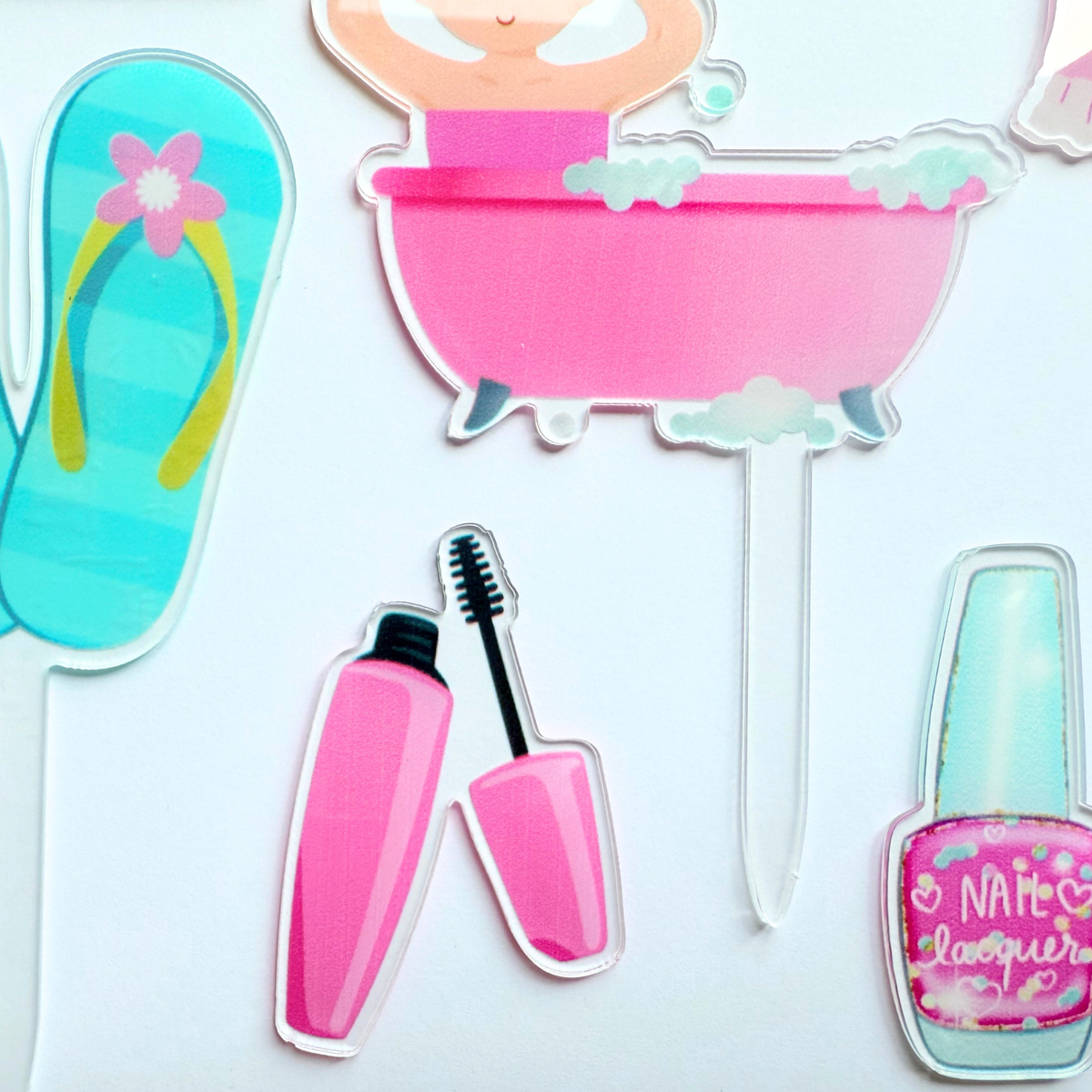 Spa Day sleepovers pamper party Cake Topper Set – 12pcs Self-Care Theme product photo 7