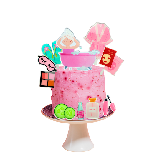 Spa Day sleepovers pamper party Cake Topper Set – 12pcs Self-Care Theme product photo