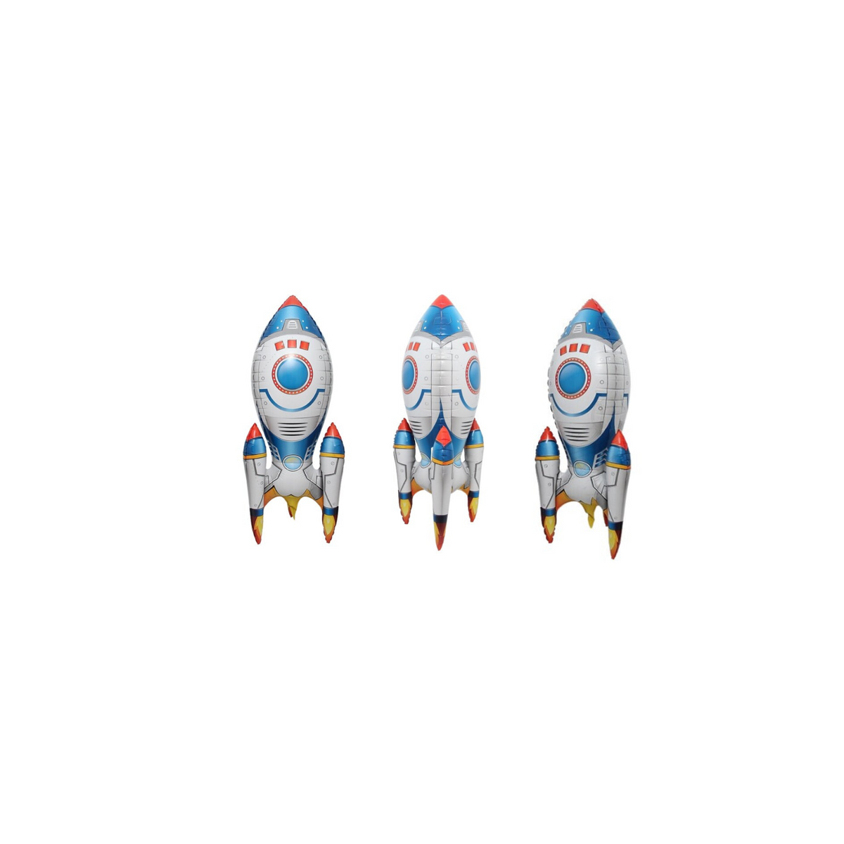 Space mini white rocket balloon boys outer space birthday party decoration product photo 2