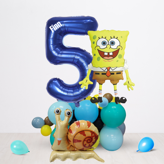 Sponge bob square pants birthday balloon bouquet tower product photo