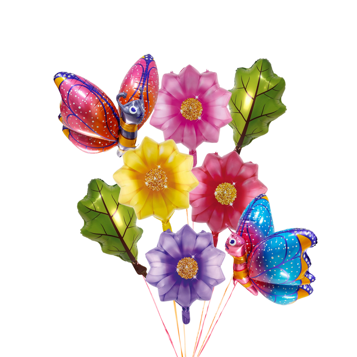 Spring Easter butterfly flowers and leaves foil helium balloon children product photo