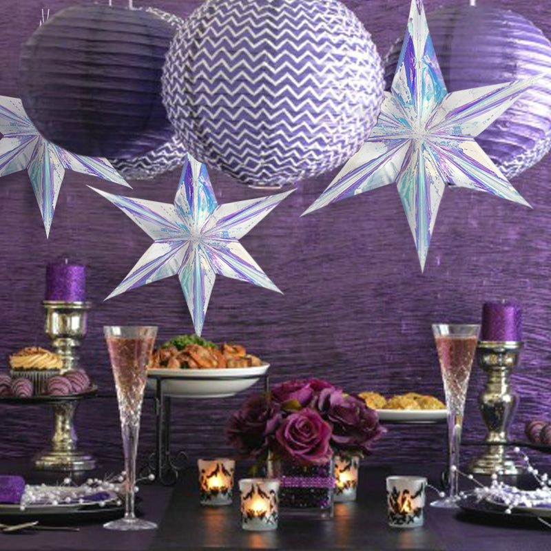 Christmas Iridescent foldable star hanging decoration lifestyle photo