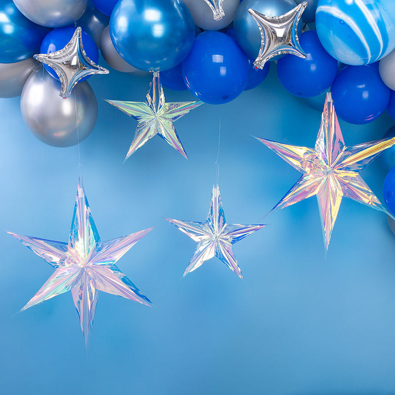 Christmas Iridescent foldable star hanging decoration lifestyle photo
