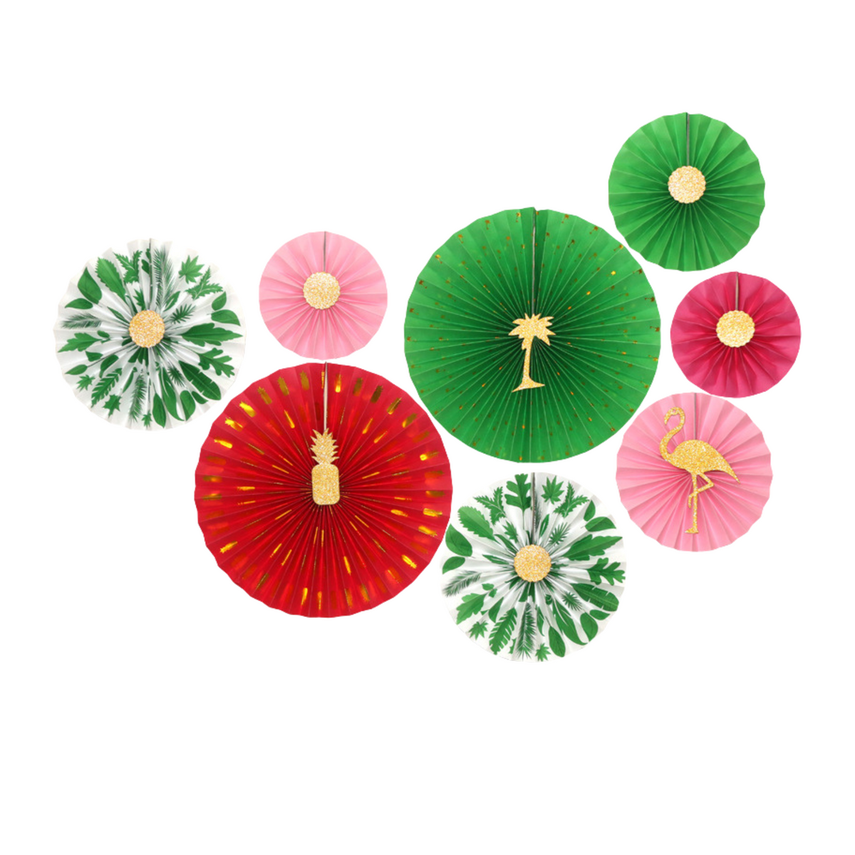 Summer flamingo tropical floral Eco Paper fan decoration wedding women product photo 2