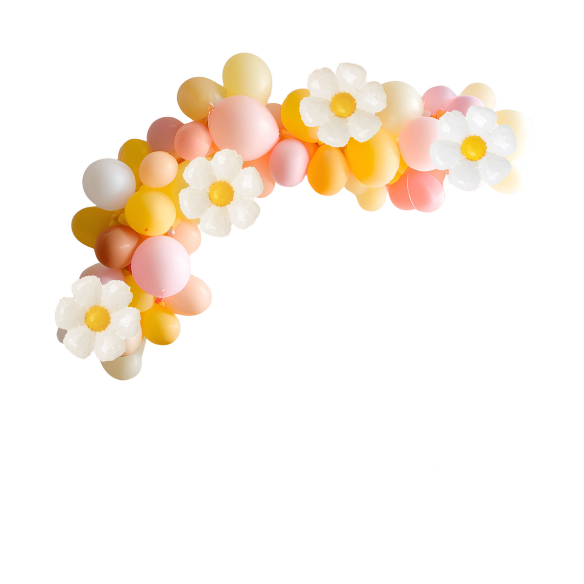 Sweet daisy balloon pastel pink yellow orange balloon garland product photo 2