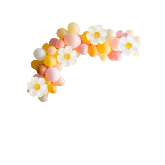 Sweet daisy balloon pastel pink yellow orange balloon garland product photo