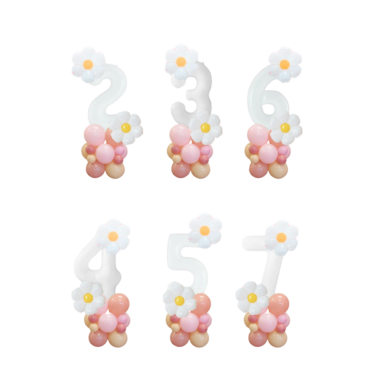 Sweet daisy pink blush balloon sculpture bouquet product photo 3