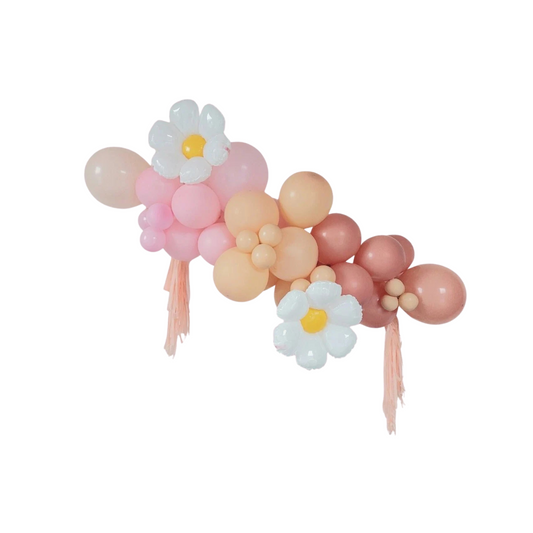 Sweet daisy balloon pink blush balloon garland with tassels product photo