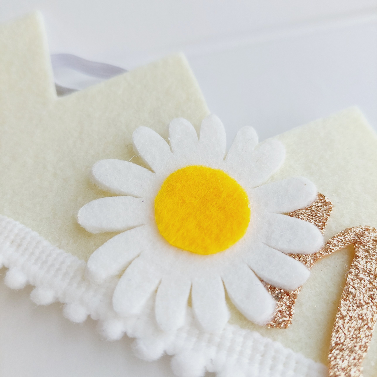 Handmade Sweet daisy yellow and white one two 1st 2nd birthday crown hat product photo 2