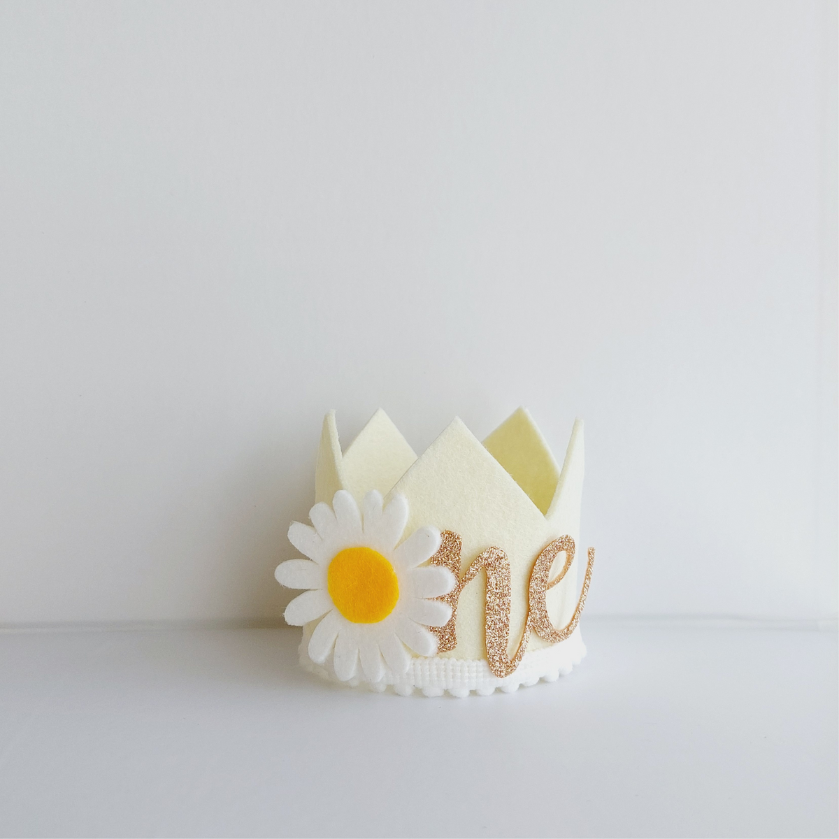 Handmade Sweet daisy yellow and white one two 1st 2nd birthday crown hat product photo 4