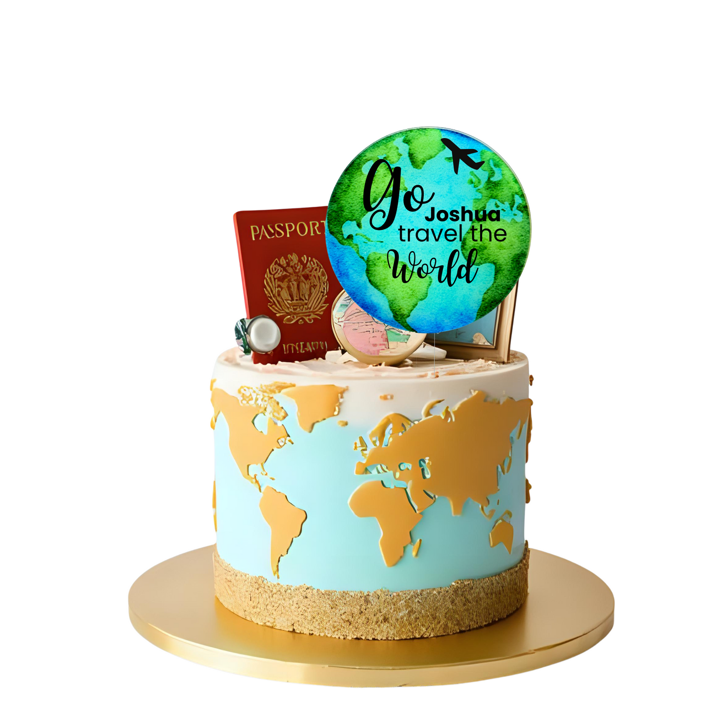 Personalised earth space best mum dad travel Cake Topper birthday decor