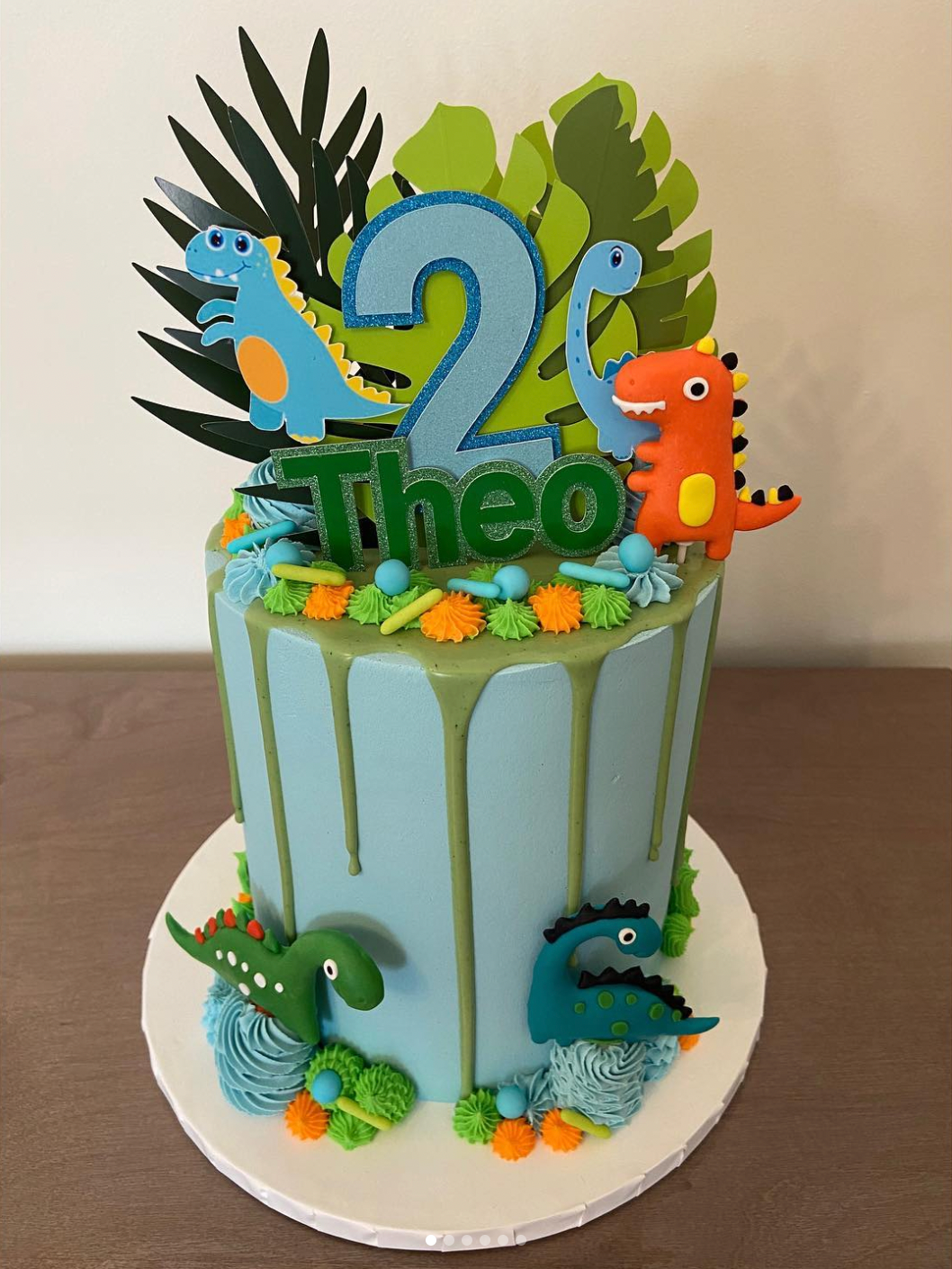 Felt Trees and Clay Dinosaurs Cake Topper set lifestyle photo