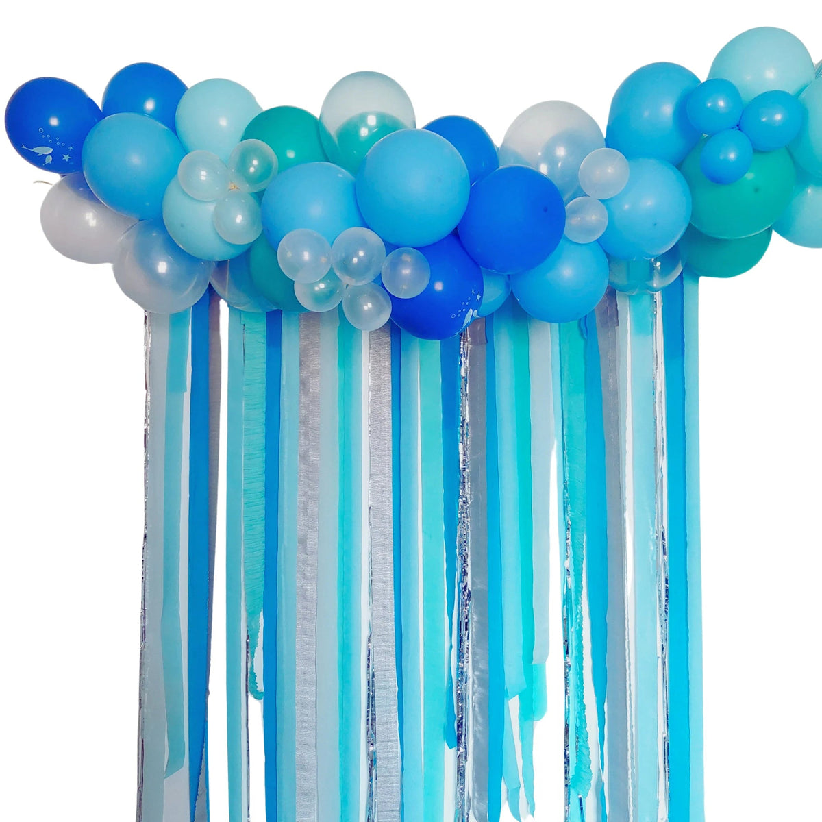 Under the sea birthday balloon garland crepe people streamers display product photo 2