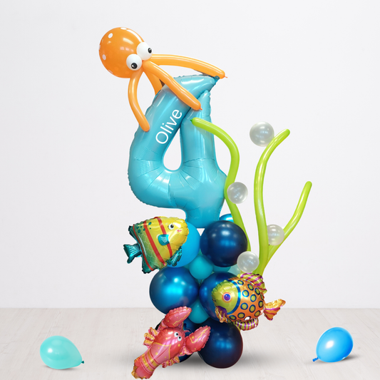 Under the sea world birthday balloon bouquet product photo