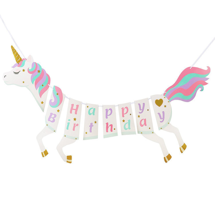 Unicorn Happy Birthday Bunting Garland product photo 3