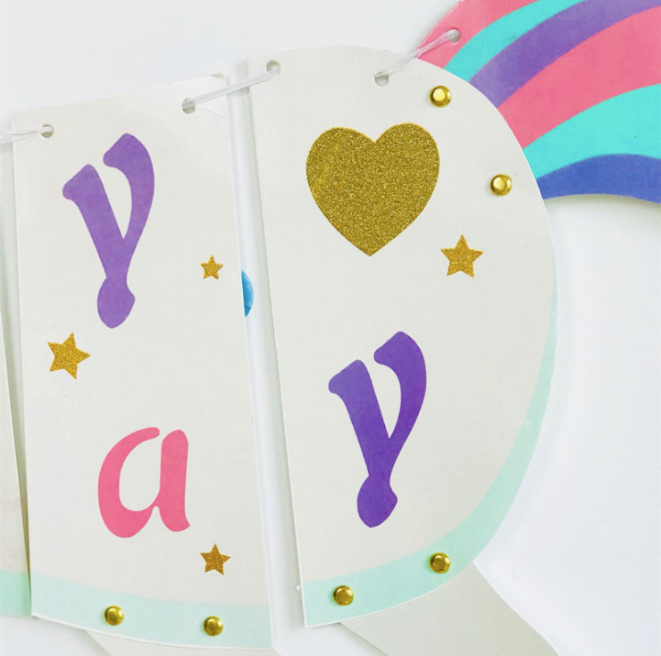 Unicorn Happy Birthday Bunting Garland product photo 4