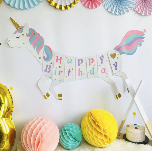 Unicorn Happy Birthday Bunting Garland product photo