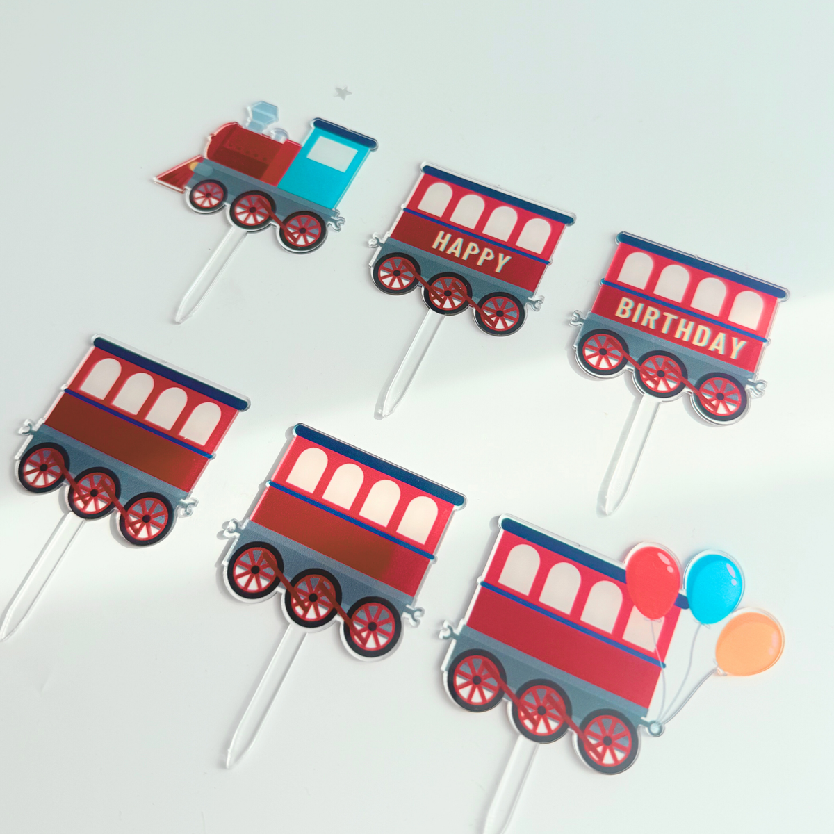 Personalised Vehicle train acrylic cake topper boys men birthday cake decoration product photo 11
