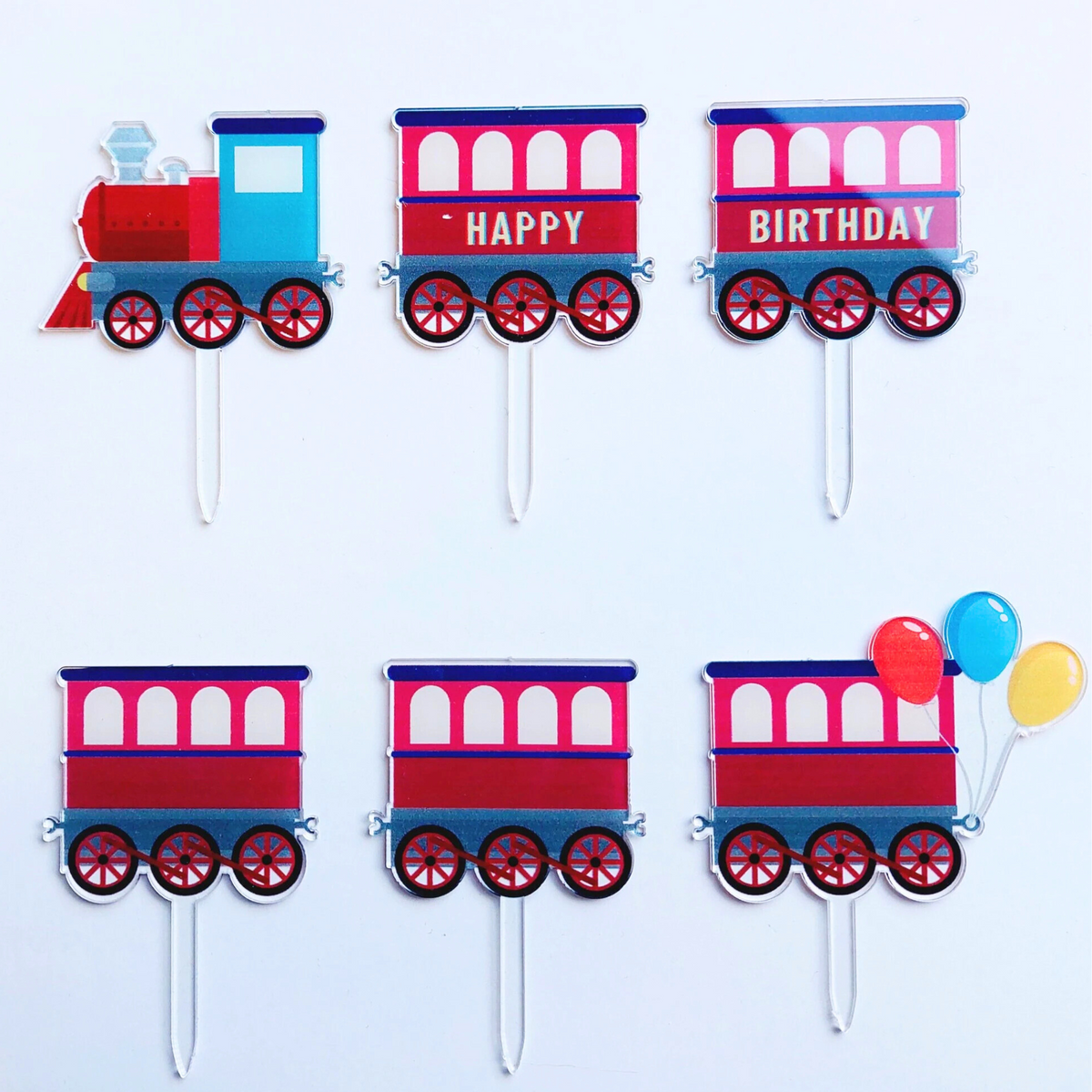 Personalised Vehicle train acrylic cake topper boys men birthday cake decoration product photo 2