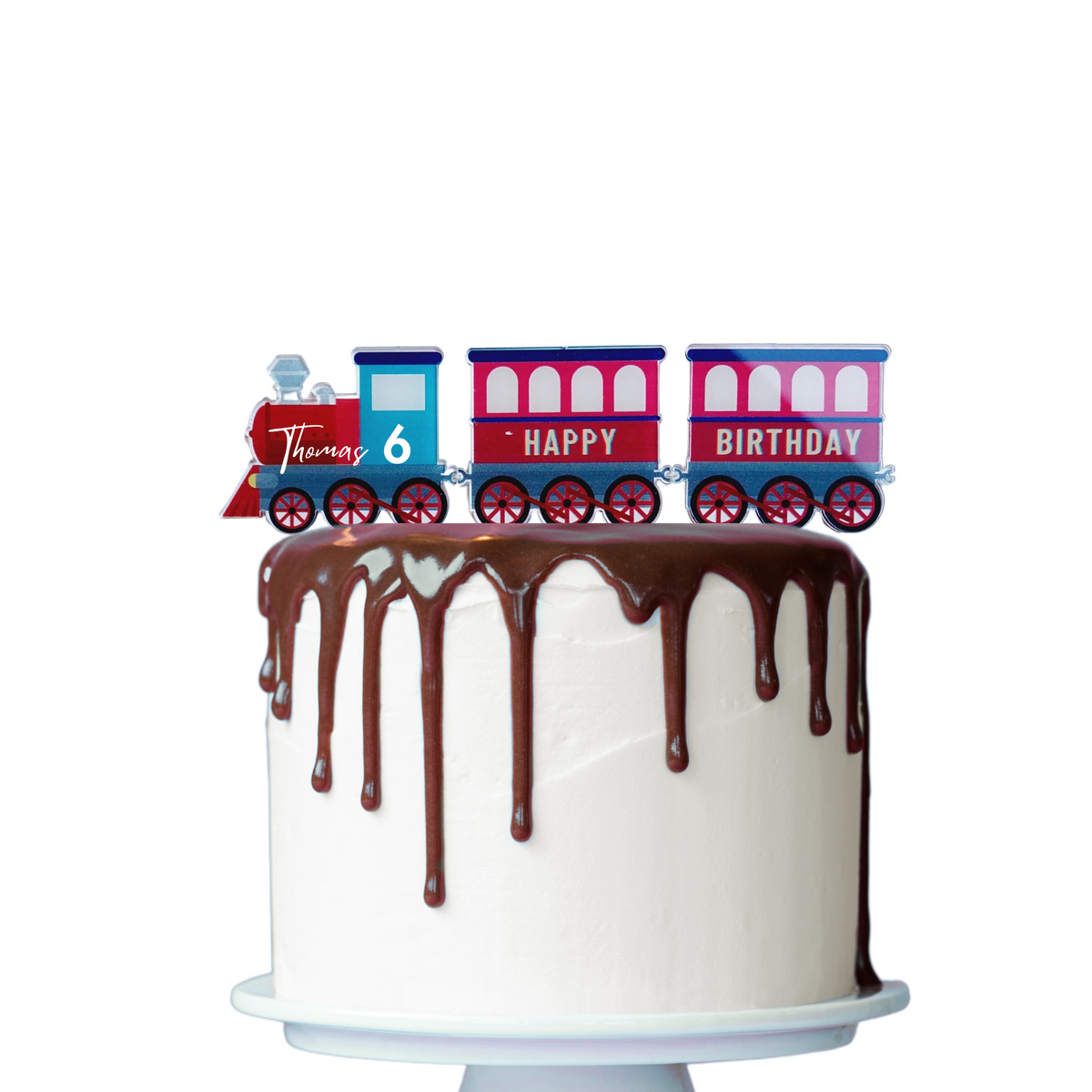Personalised Vehicle train acrylic cake topper boys men birthday cake decoration product photo 3