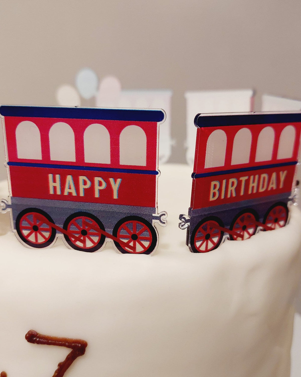 Personalised Vehicle train acrylic cake topper boys men birthday cake decoration product photo 5