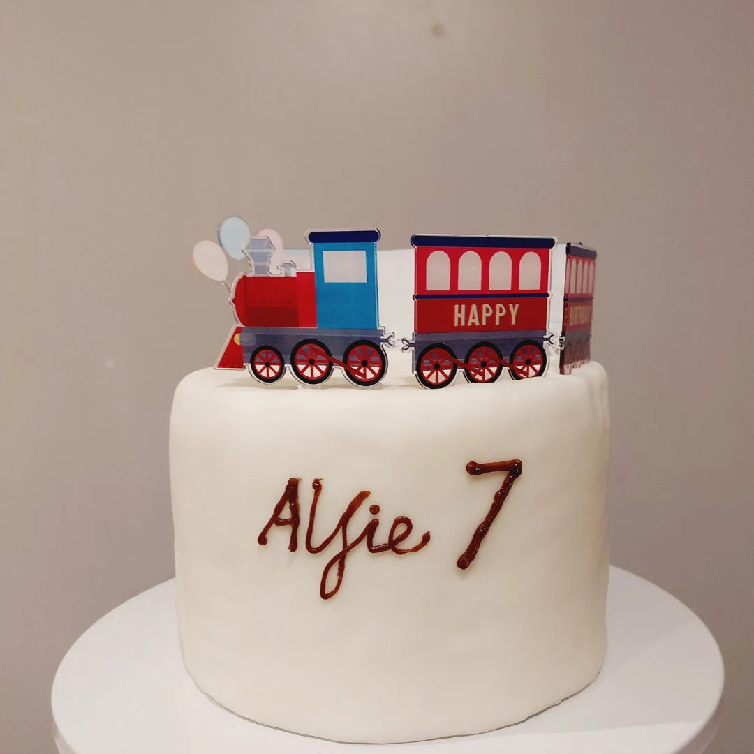 Personalised Vehicle train acrylic cake topper boys men birthday cake decoration product photo 7