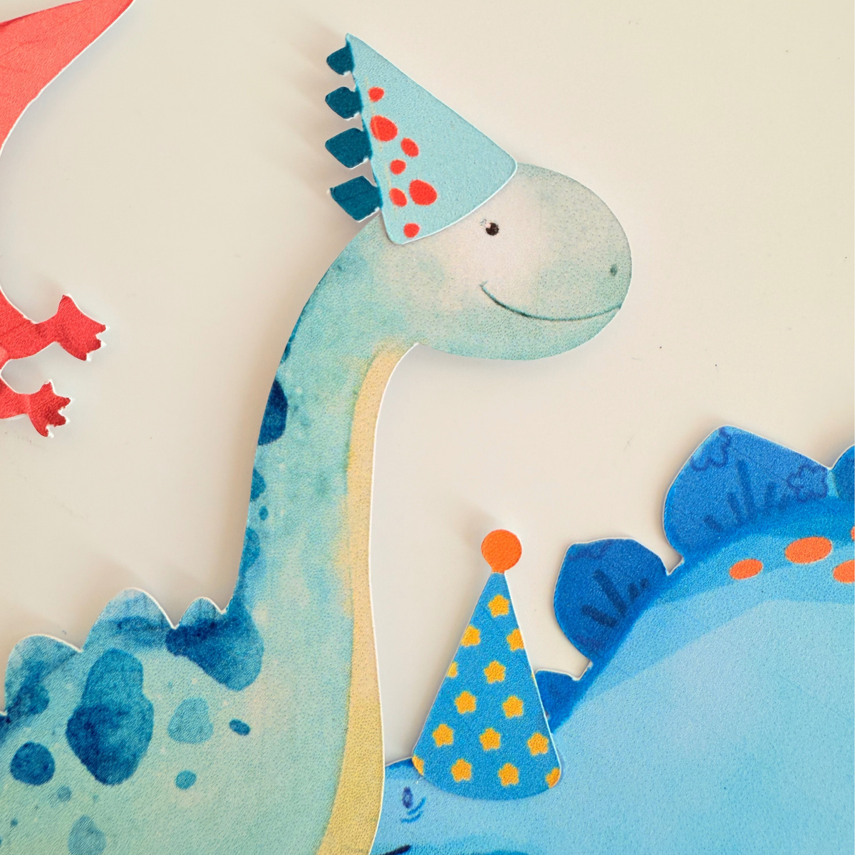 Blue green Volcano and Dinosaurs Cake Toppers Birthday Party Decor Handmade cake Picks product photo 7