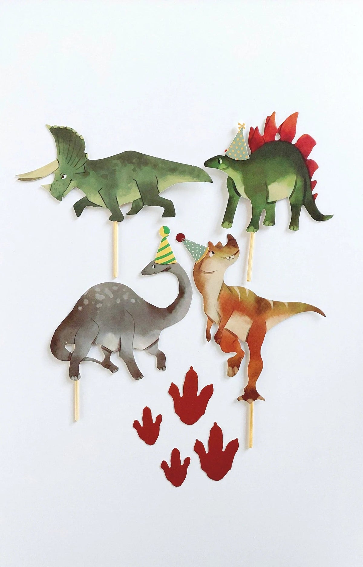 Volcano Dinosaurs Birthday Cake Topper set product photo 6