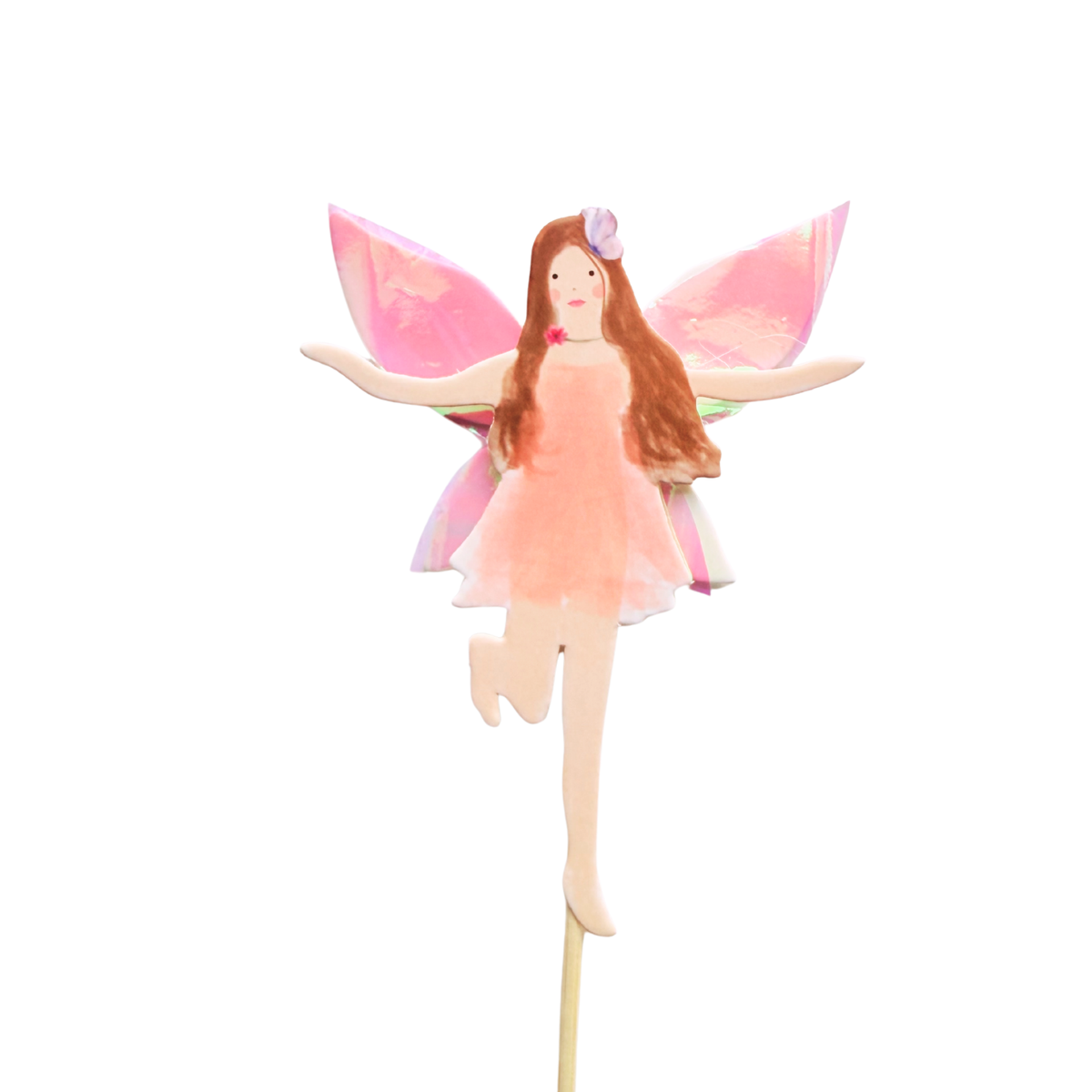 Whimsical iridescent Fairy Garden Cake Topper and butterflies Set product photo 10