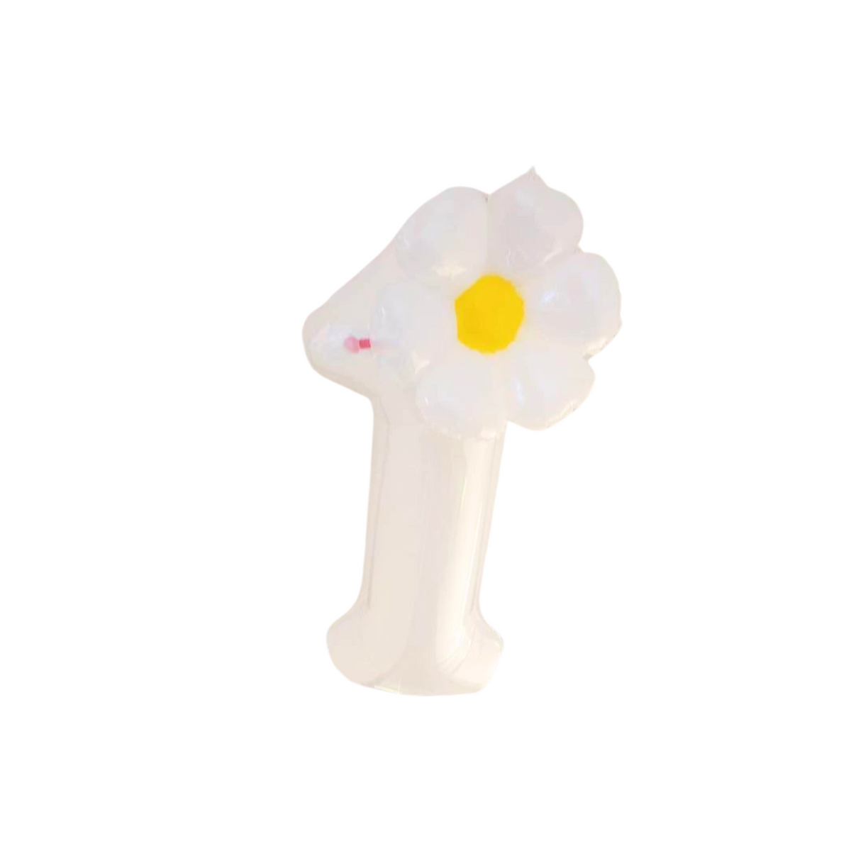White 40inch number balloon with small daisy balloon for girls birthday product photo 3