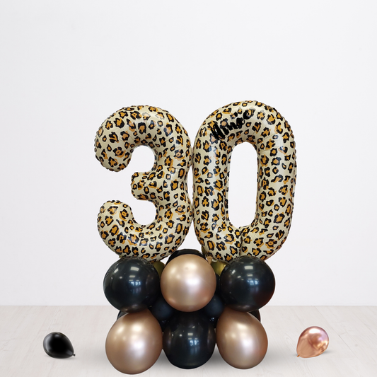 32inch Leopard print large number balloon bouquet sculpture 1.1m height product photo