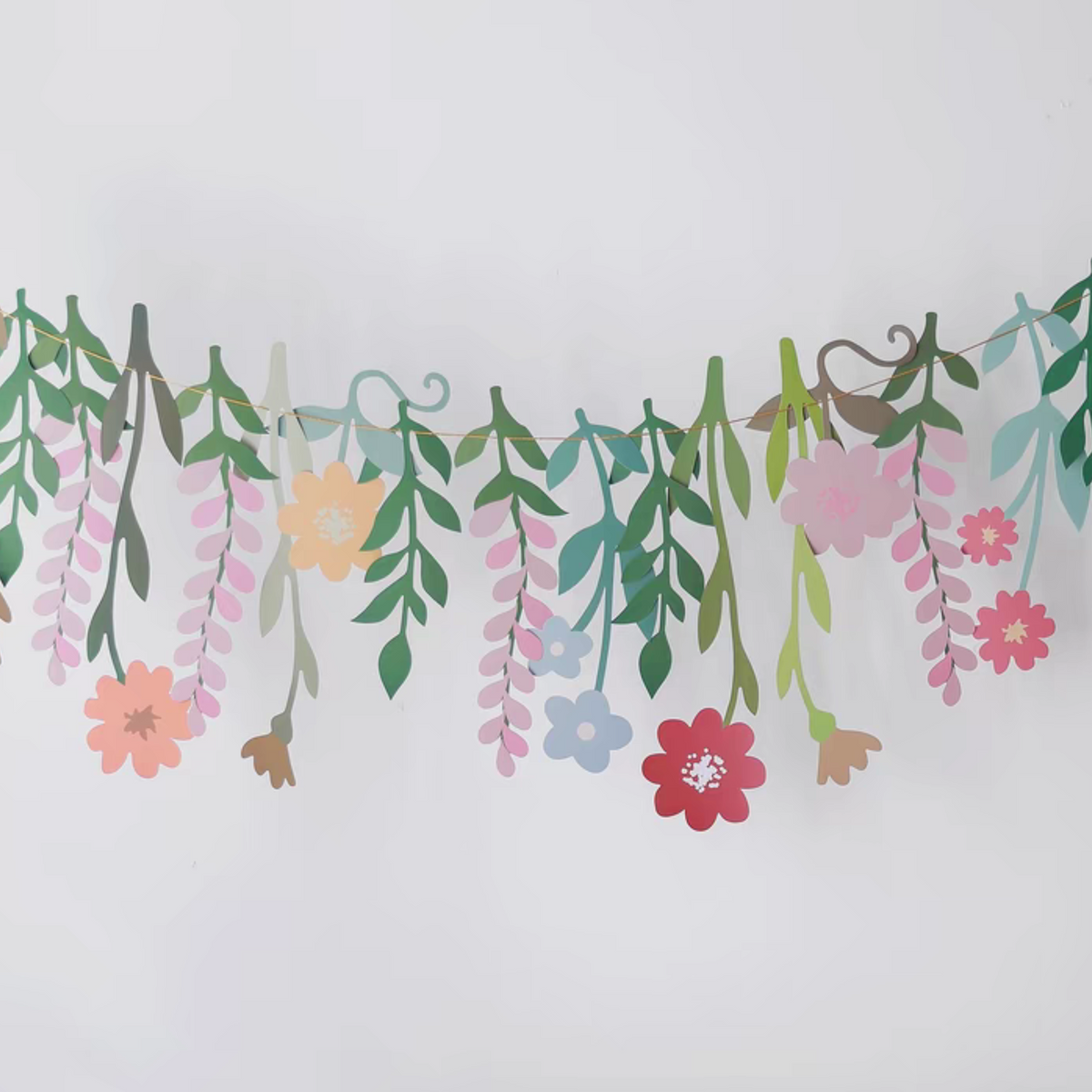 Wild flowers paper bunting garlands product photo 2