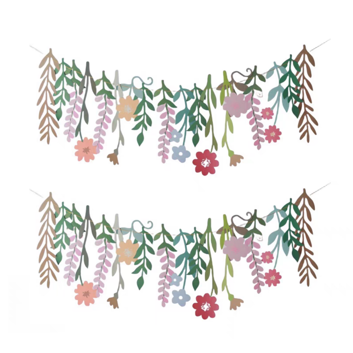 Wild flowers paper bunting garlands product photo 3