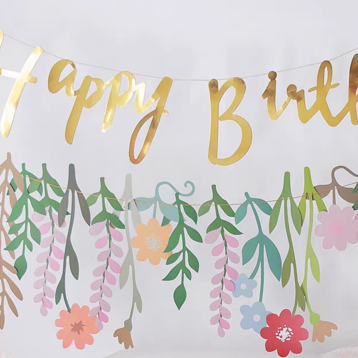 Wild flowers paper bunting garlands product photo 5