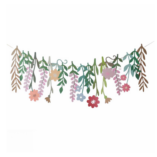 Wild flowers paper bunting garlands product photo