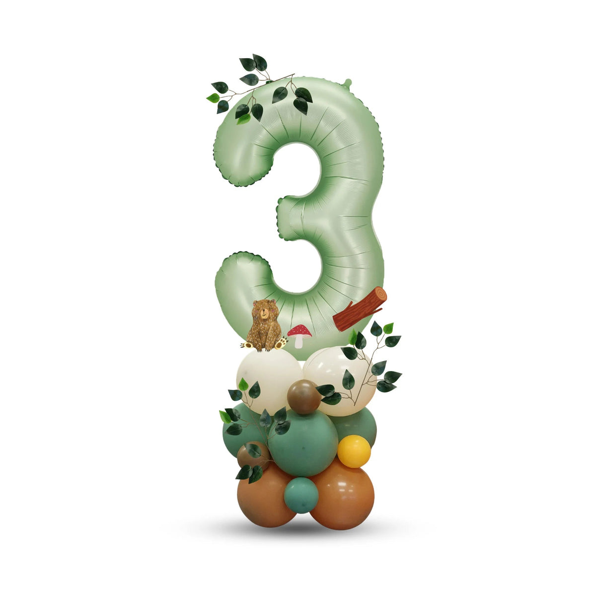 Woodland animal bear birthday balloon bouquet product photo 5