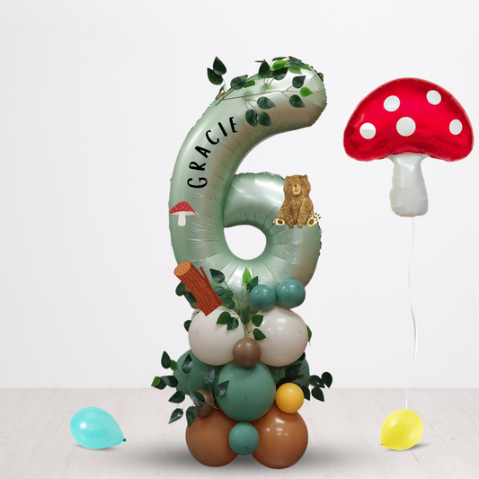 Woodland animal bear birthday balloon bouquet product photo