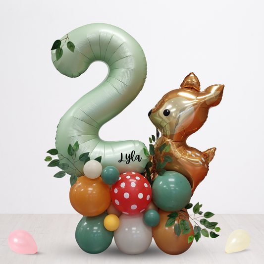 Woodland animals leaves birthday balloon bouquet product photo