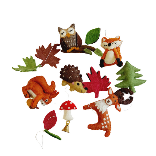 Woodland felt animals home bunting hanging decoration product photo