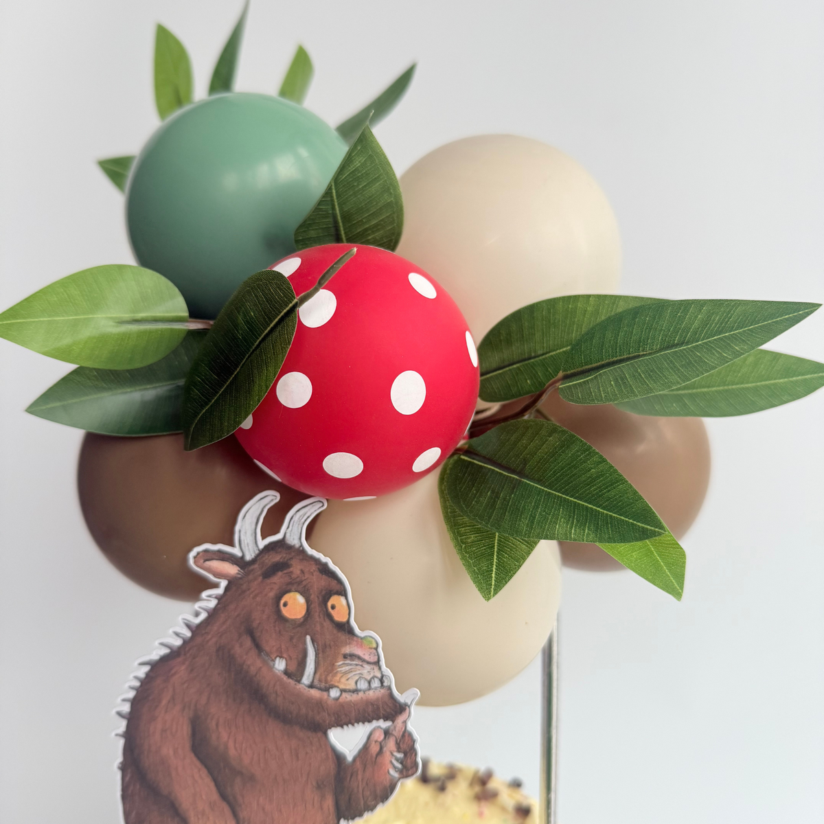 Woodland gruffalo style sage green toffee balloon cake topper product photo 3