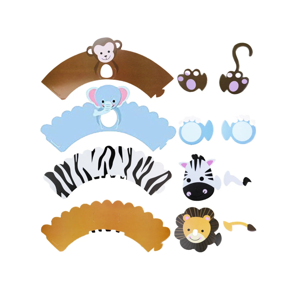Zoo jungle forest safari Animal Birthday Party Cup cake holder 12-pack product photo 3