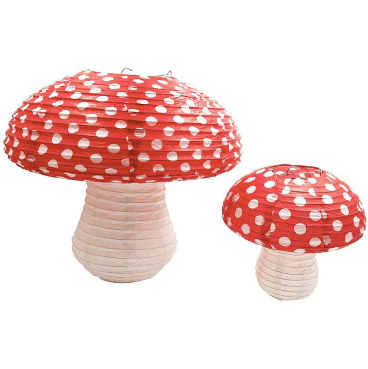 paper lantern mushroom lamp shade children kids boys girls room birthday party hanging decoration woodland animal theme